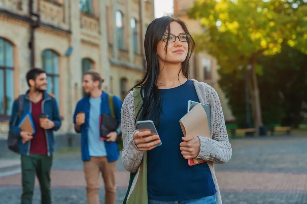 Students in a college learning environment